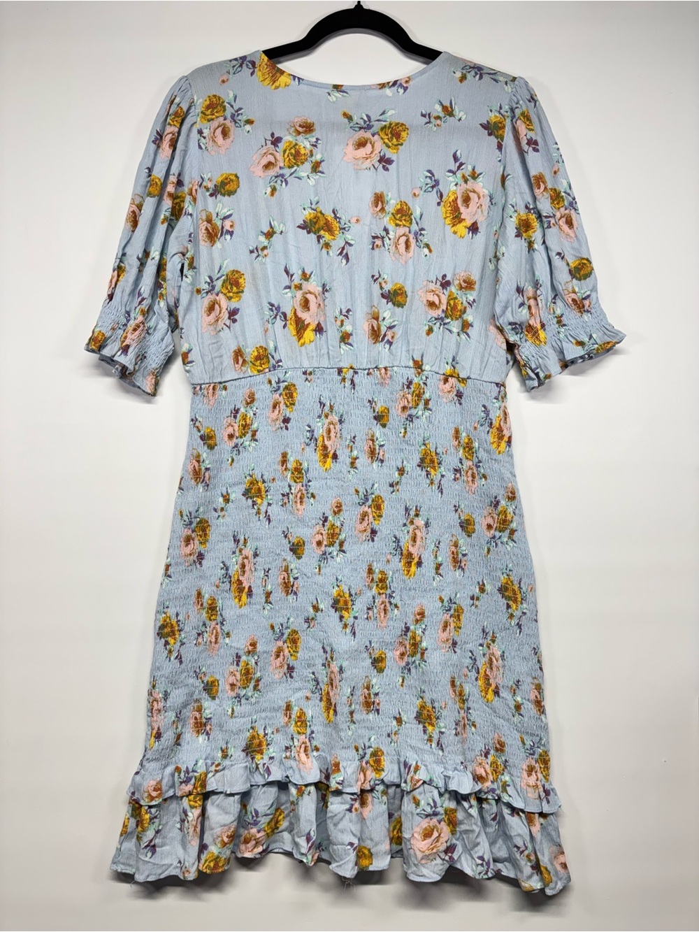 ✨Hem & Thread Floral Smocked Midi Dress Size L - Picture 5 of 11